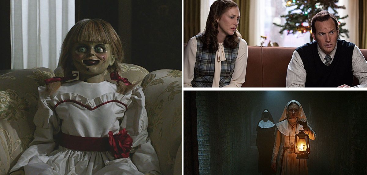 Szenenbilder aus Annabelle, Conjuring und The Nun.