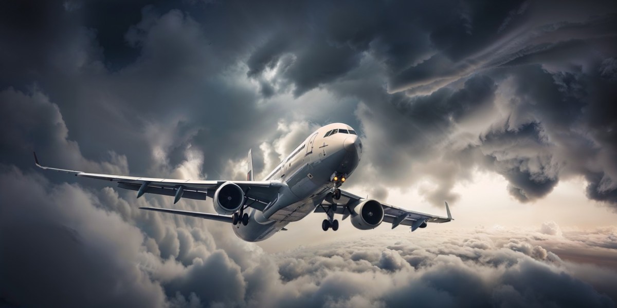 Flugzeug mit Turbulenzen (Bild generiert mit KI)
