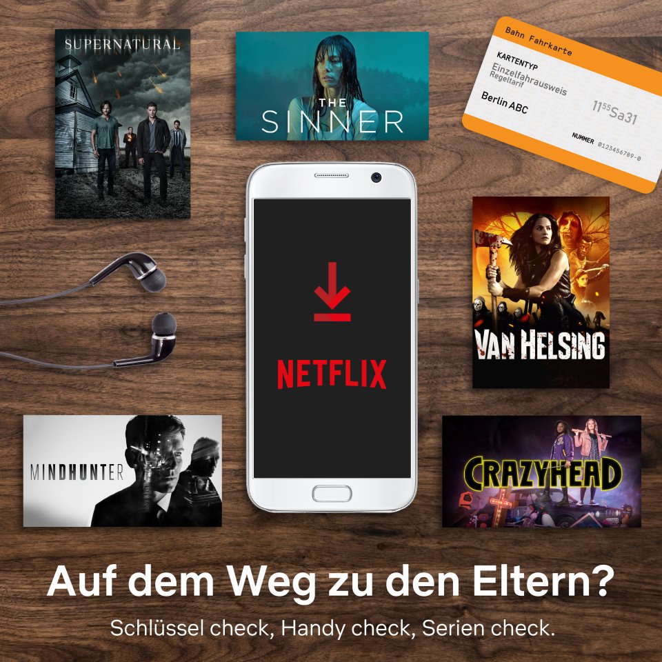 1 Stunde mit Netflix: Da gäbe es SciFi- und Horror-Serien wie "Supernatural", "The Sinner" oder "Mind Hunter" zu streamen.