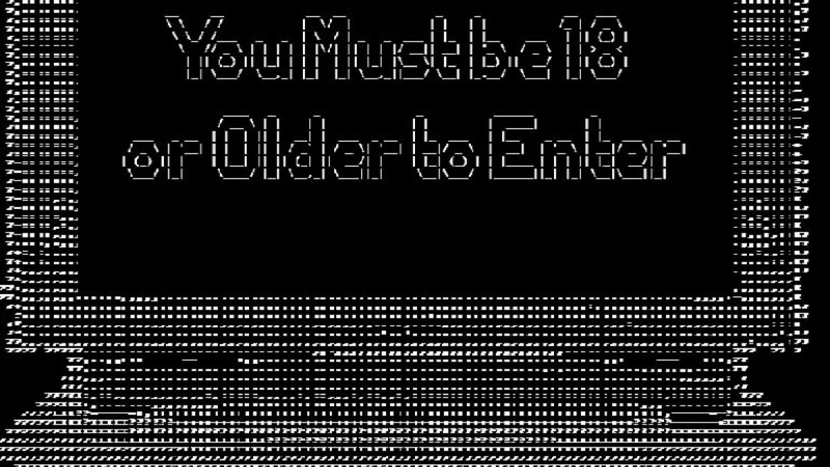 Ein Screenshot des Titels von "You Must Be 18 or Older to Enter".