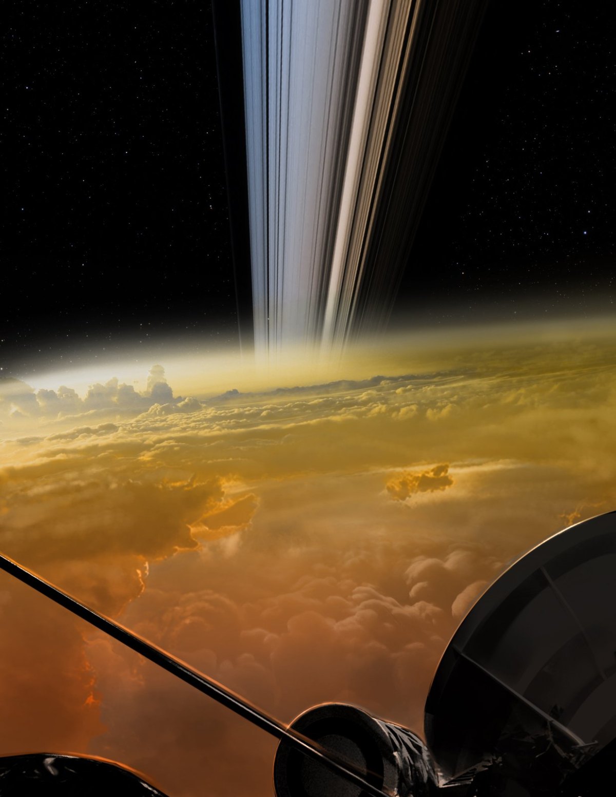 Cassini auf ihrem Weg zum "großen Finale" vor dem Absturz