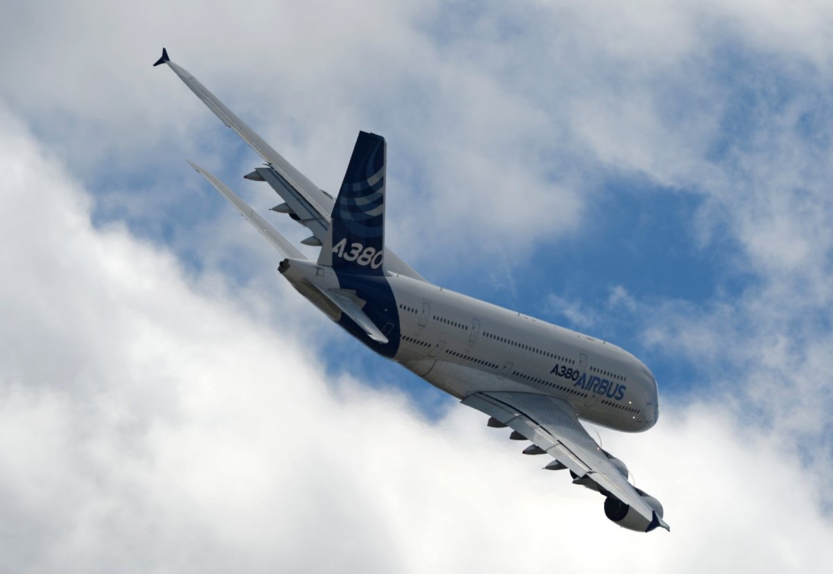 Ein Airbus A380 in der Luft