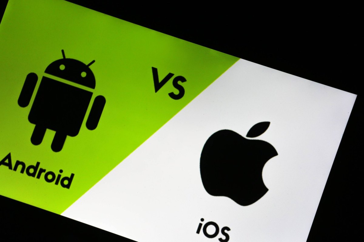 Android-Symbol und Apple-Symbol.