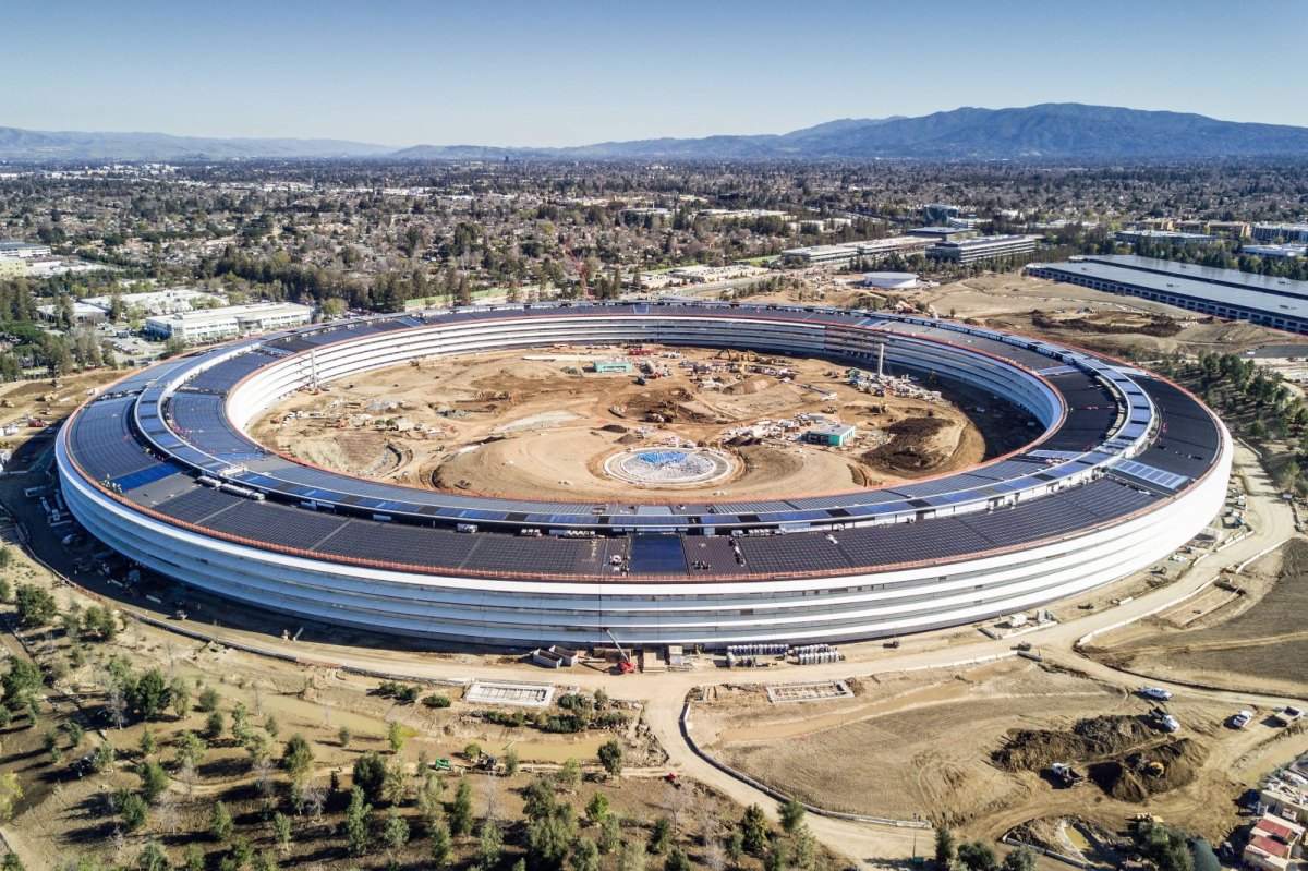 Bild des zukünftigen Hauptquartiers in Apple aus der Luft
