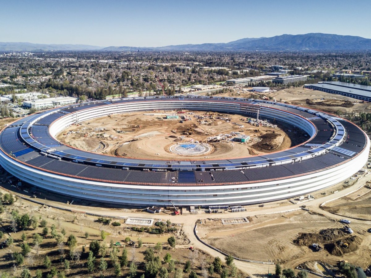 Bild des zukünftigen Hauptquartiers in Apple aus der Luft