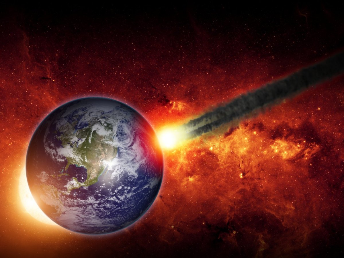 Asteroideneinschlag auf der Erde.