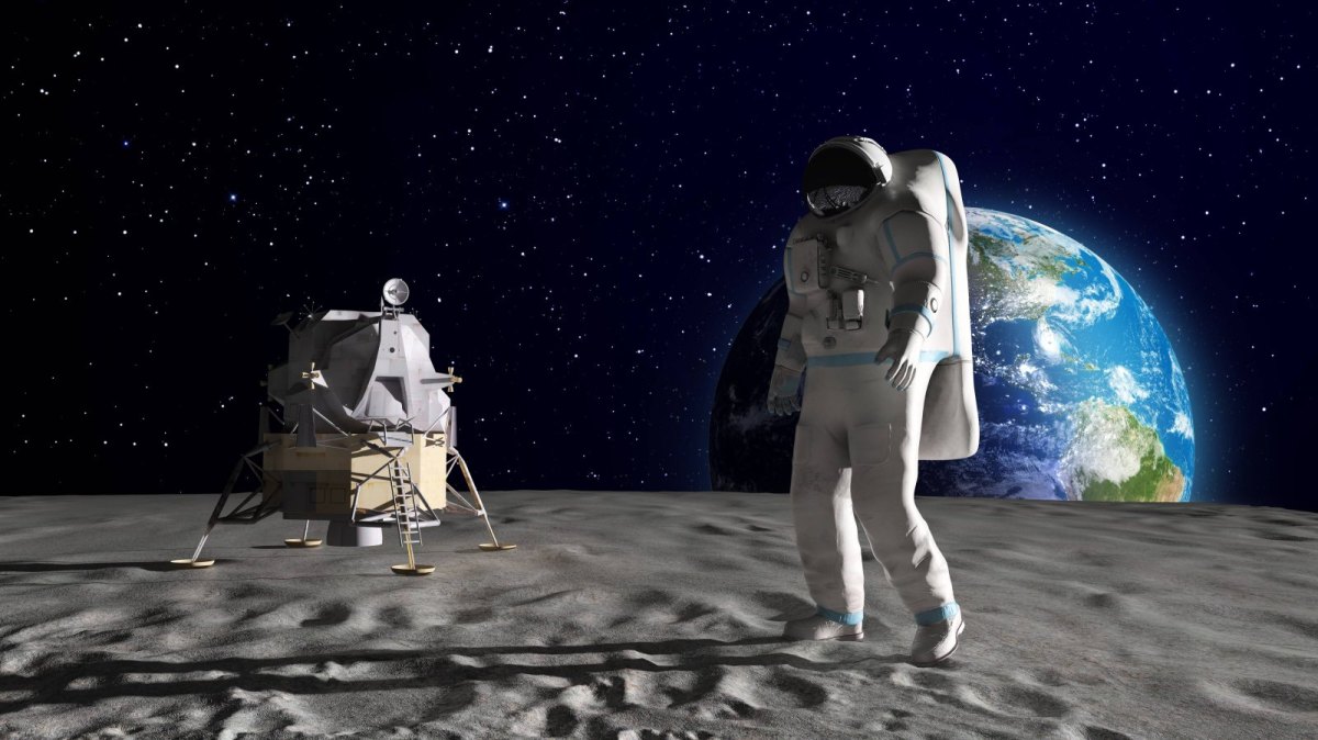 Ein Astronaut auf dem Mond.