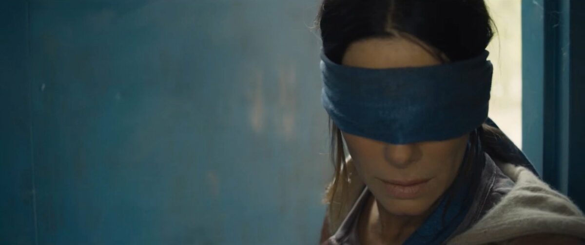 Sandra Bullock mit Augenbinde in "Bird Box"