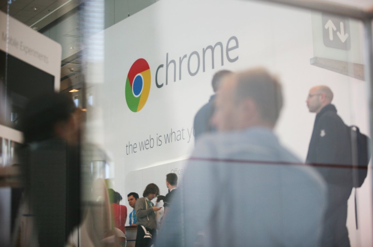 Google Chrome-Logo auf einer Veranstaltung