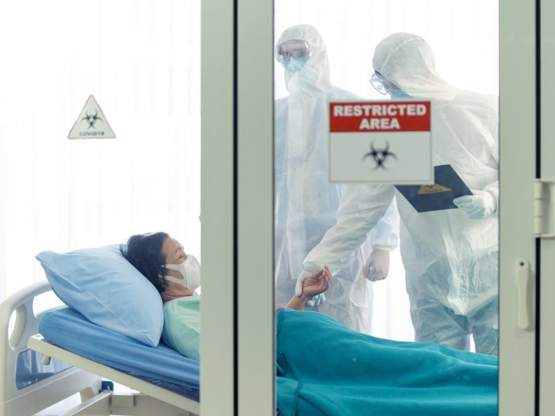Coronavirus-Patient im Krankenhaus.