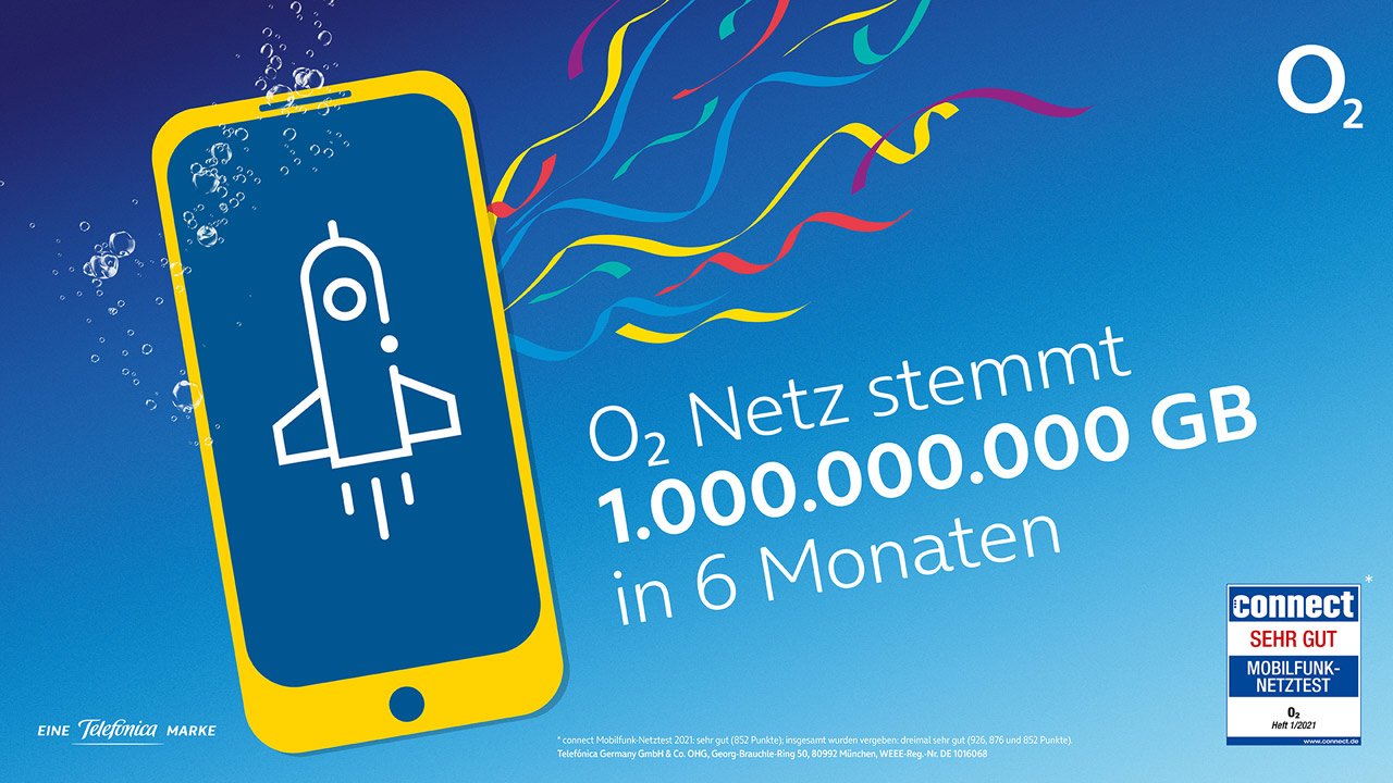 Ein beeindruckender Rekord: eine Milliarde Gigabyte mobile Daten wurden bei o2 in nur sechs Monaten versendet.
