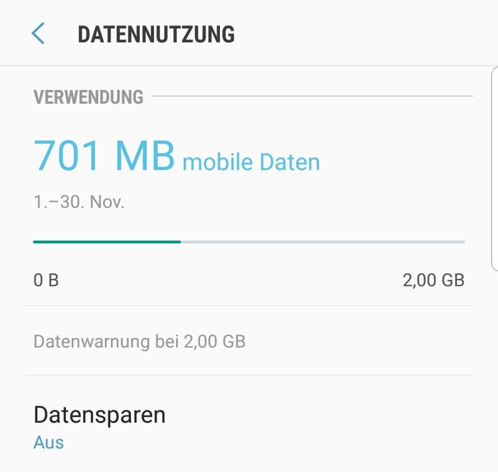 In der "Datennutzung"-Übersicht bei Samsung bekommst du deinen Verbrauch gut verständlich präsentiert.