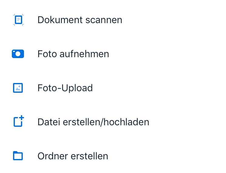 Wähle in der Dropbox-App "Dokument Scannen".