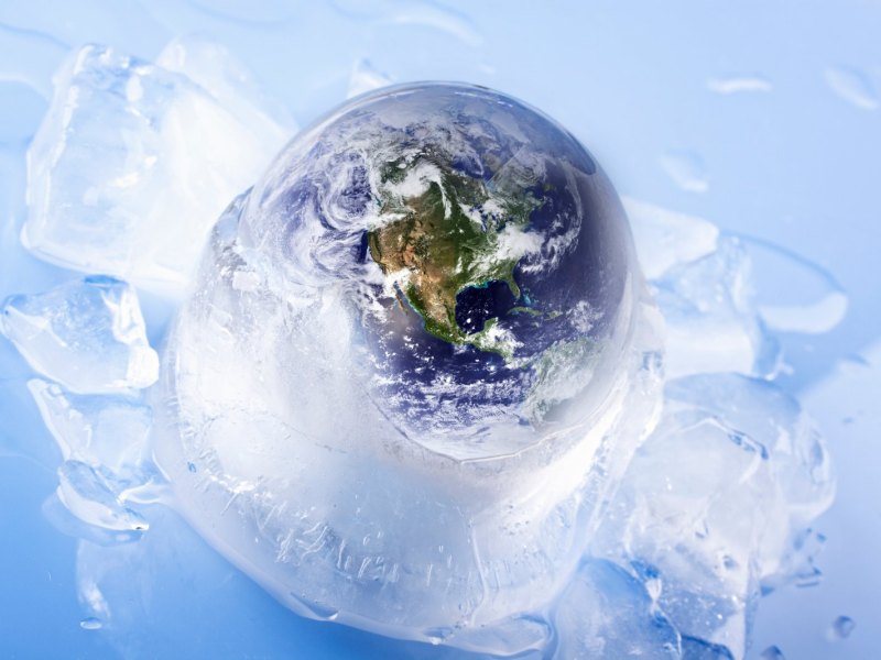 Planet Erde in Eis gehüllt