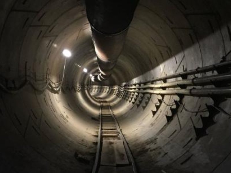 Aufnahme des Tunnels von Musks Firma "Boring Company".