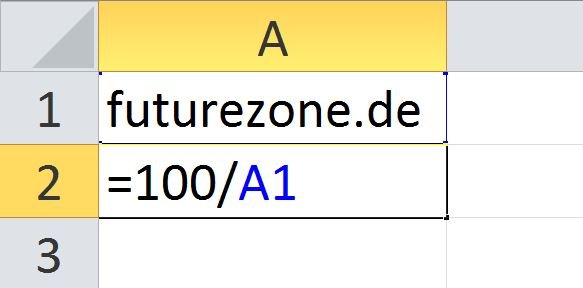 Eine Zahl durch eine Zeichenkette zu teilen, kann logischerweise nicht funktionieren.