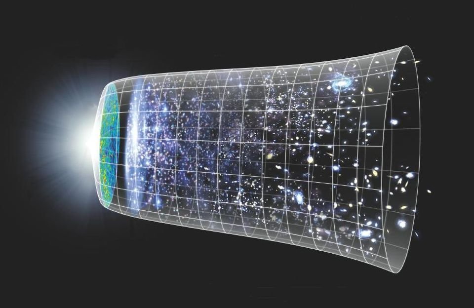 Das Bild der NASA veranschaulicht die Entstehung unseres Universums und seine Expansion. Ein Mittelpunkt ist nicht genau zu erkennen.