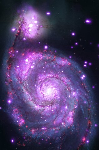 Die Galaxie M51 zeigt eine deutlich ausgeprägte Spiralstruktur.