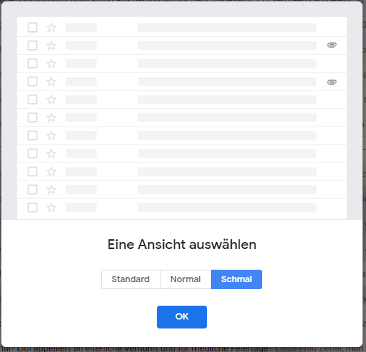 Gmail im schmalen Design.