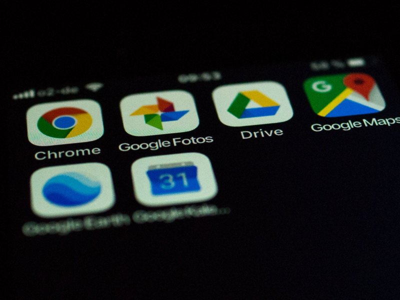 Google Dienste-Icons auf Smartphone-Display