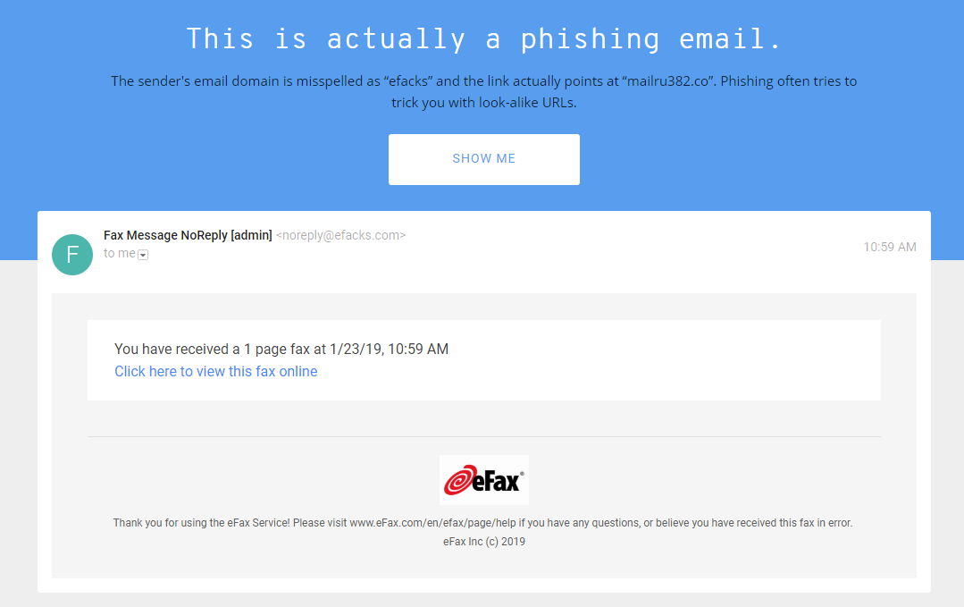 Hättest du gewusst, dass es sich bei diesem Beispiel um Phishing handelt?