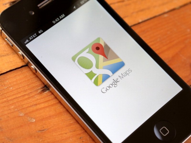 Die App Googles Maps ist auf einem iPhone geöffnet.