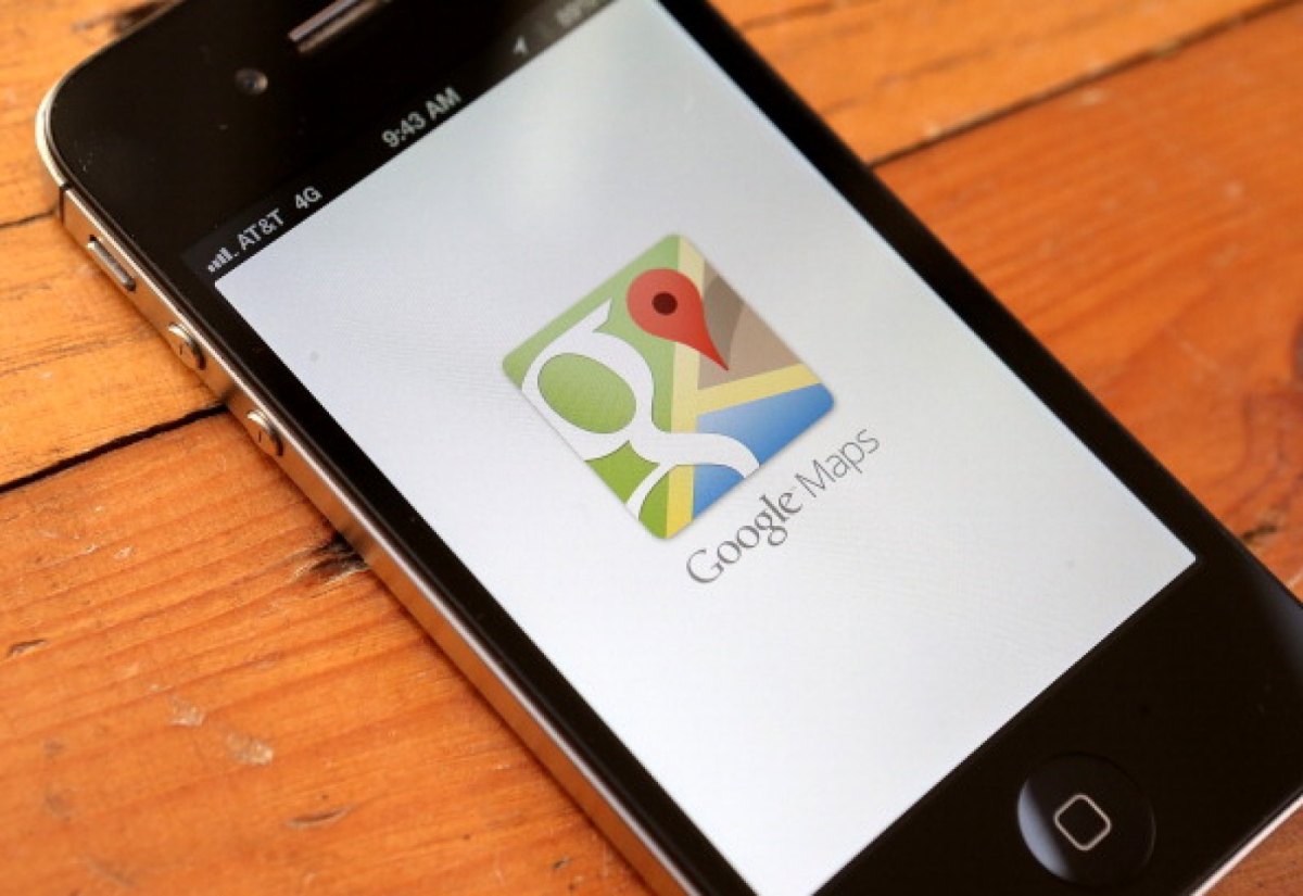 Die App Googles Maps ist auf einem iPhone geöffnet.