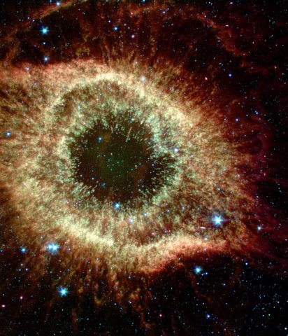 Der Helixnebel wird auch "Auge Gottes" genannt. Er befindet sich im Sternzeichen Wassermann.