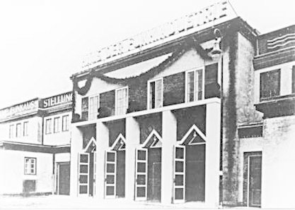 Das Haus der Funkindustrie am Tage der Eröffung der 1. Großen Deutschen Funkausstellung Berlin im Dezember 1924.