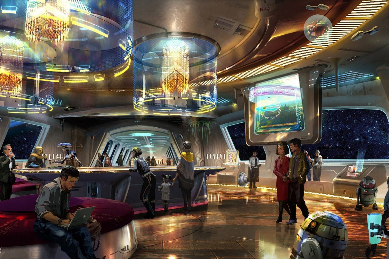 So könnte ein Bereich des Star Wars-Hotels von Disney aussehen