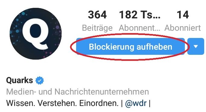 Blockierung aufheben instagram Instagram Personen