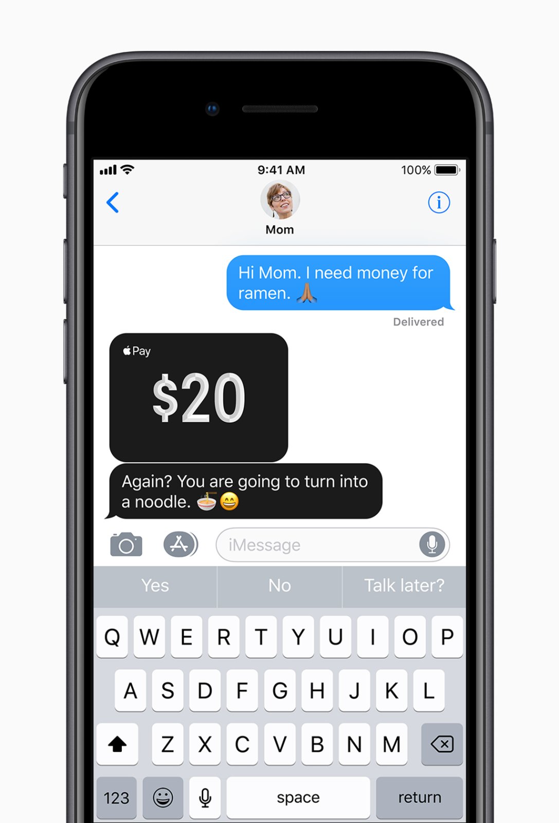 Per iMessageMithilfe Apple Pay Geld per iMessage verschicken.