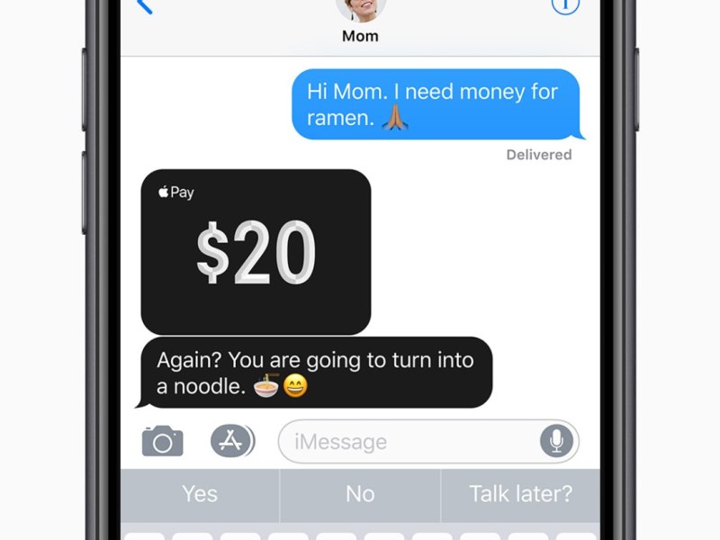 Per iMessageMithilfe Apple Pay Geld per iMessage verschicken.