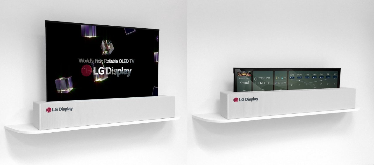 LG's ausrollbarer Flat-TV.