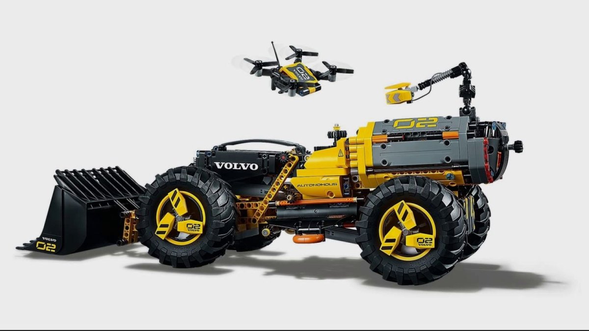 Ein Volvo-Bagger von Lego.
