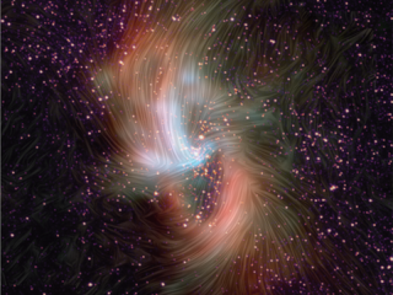 Magnetische Felder um das Schwarze Loch der Milchstraße