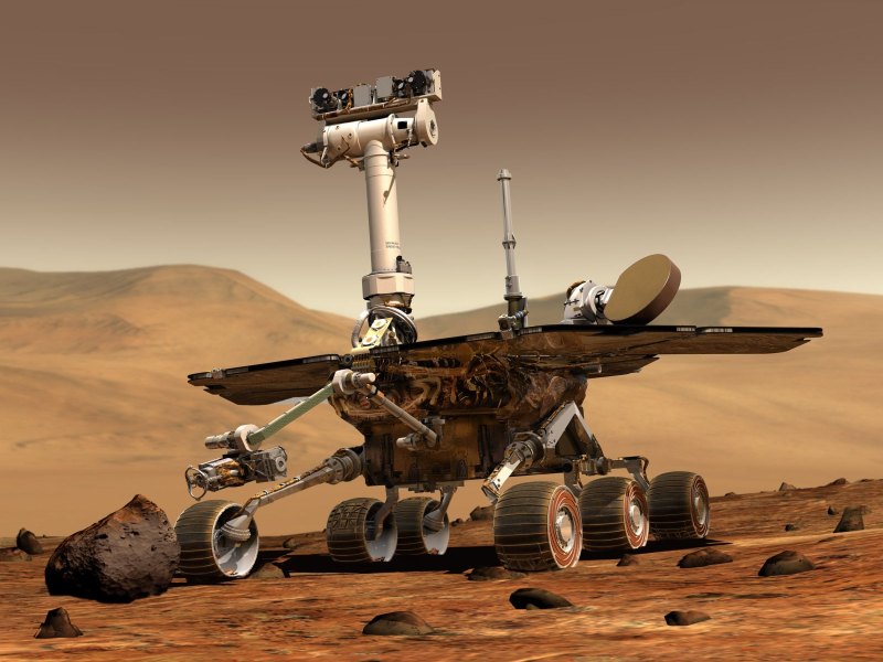 Der Rover Curiosity erkundet den Planeten Mars.