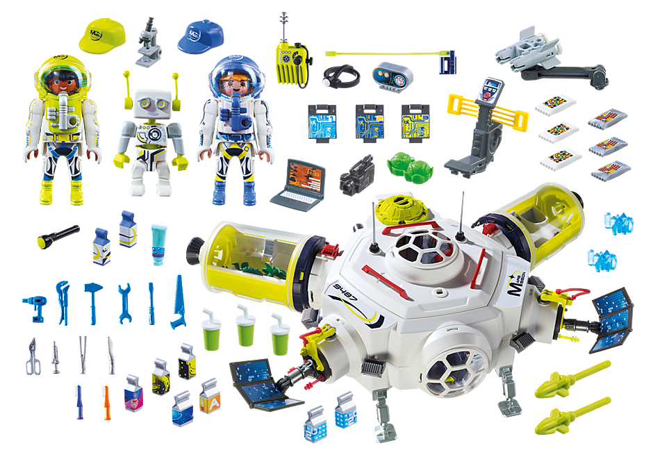 Mit dem Erwerb der Playmobil-Mars-Station erhältst du viele Figuren und Bauteile.