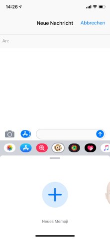 Das Affensymbol führt zu den Animojis.
