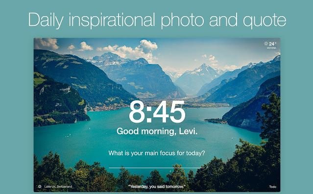 Die Chrome-Erweiterung Momentum zaubert Fotos oder Zitate auf deinen Desktop.