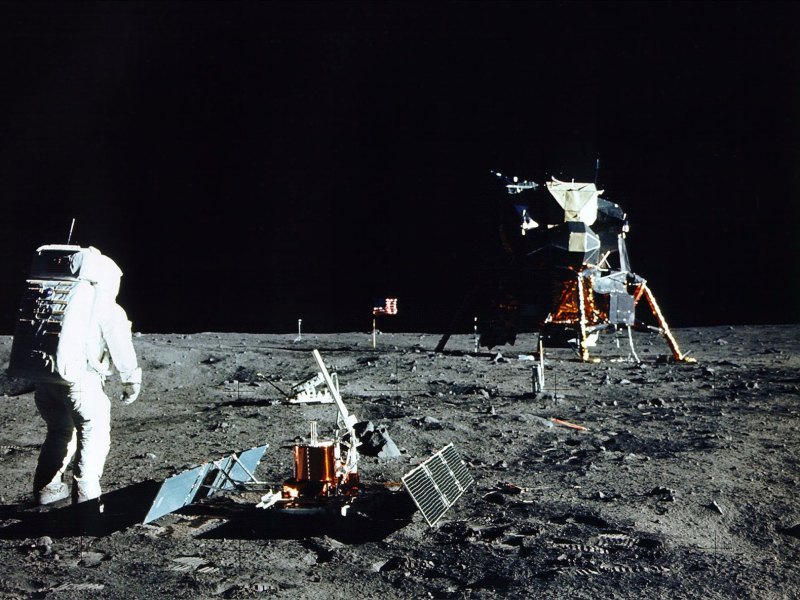 Ein Bild der Mondlandung der USA von 1969.