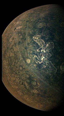 Unglaublich stürmisch sieht der Jupiter auf diesem NASA-Bild aus.