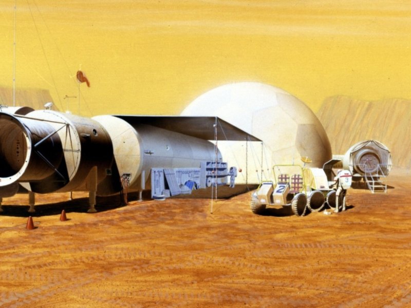 Renderbild einer Mars-Station der NASA