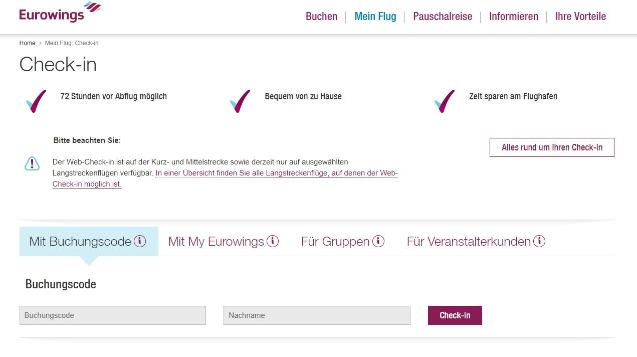 So geht das: der Online-Check-in bei Eurowings