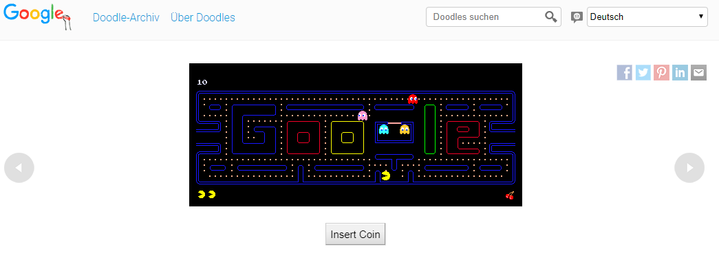 Pac Man ist eines der vielen Google Easter Eggs.