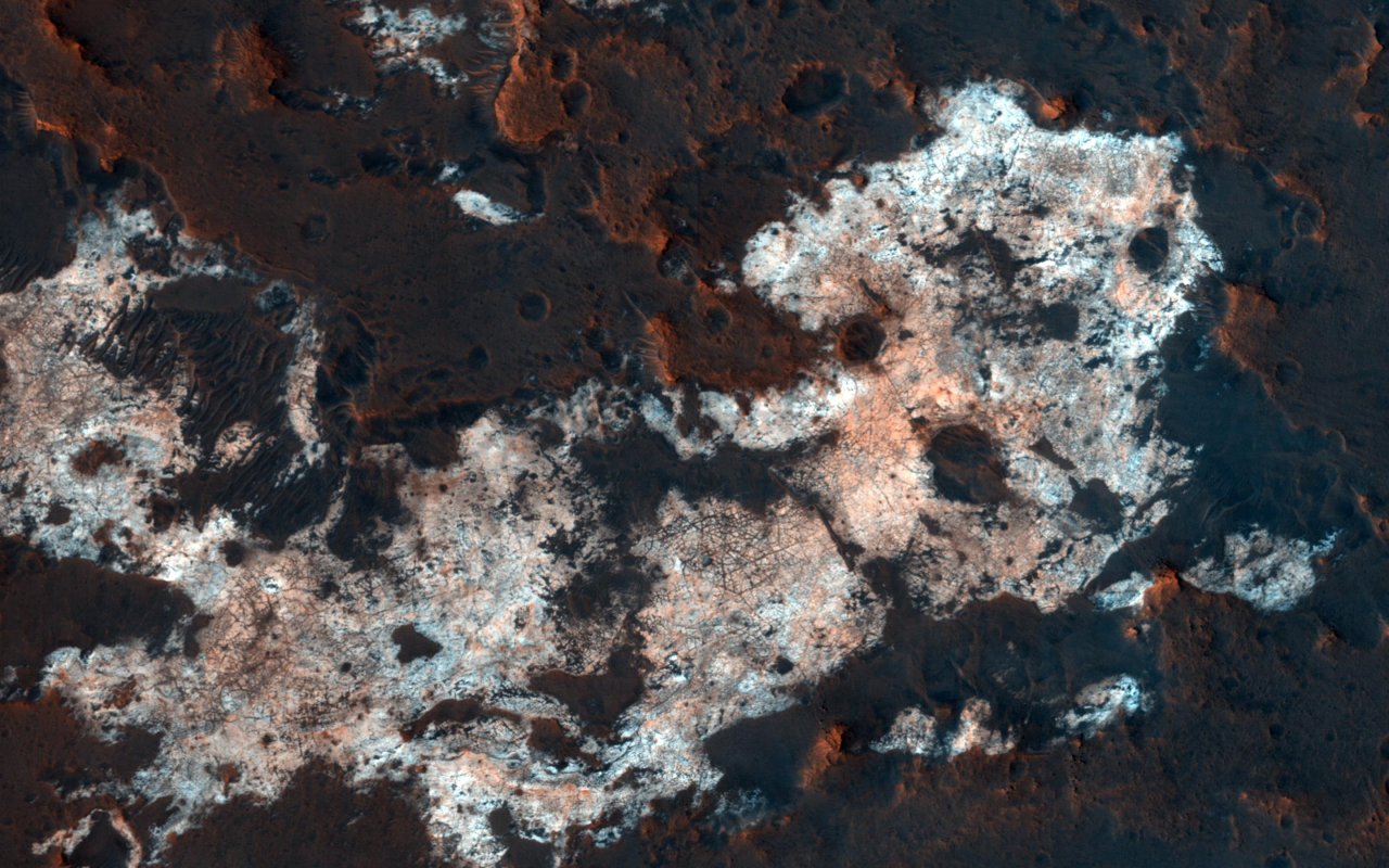 Die Kombination von morphologischen und topografischen Informationen aus Stereobildern des Mars Reconnaissance Orbiter der NASA.