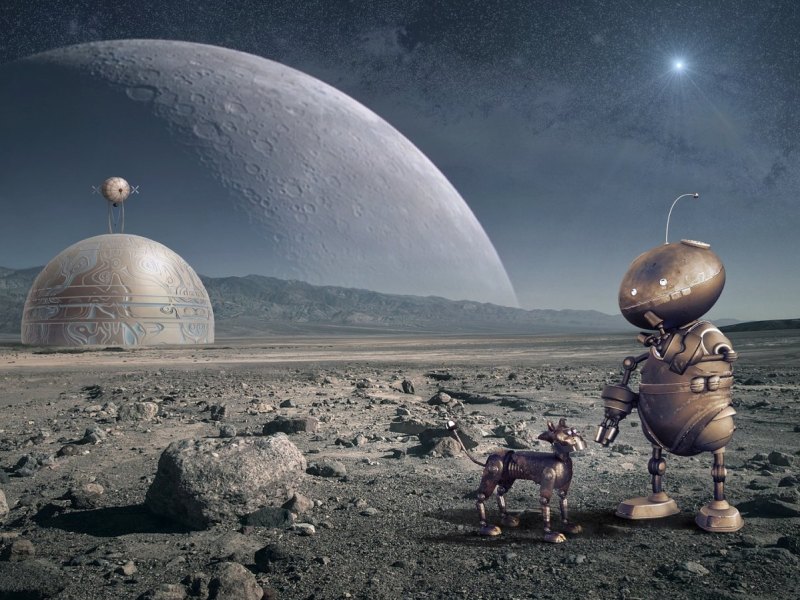 Roboter auf dem Mond