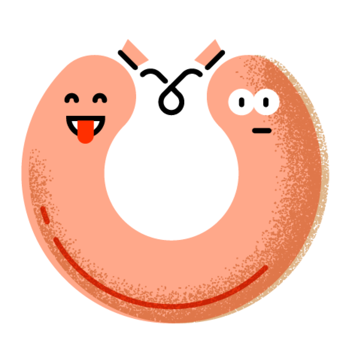 Eine Lyoner-Kringelwurst als Emoji.