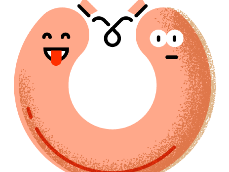Eine Lyoner-Kringelwurst als Emoji.