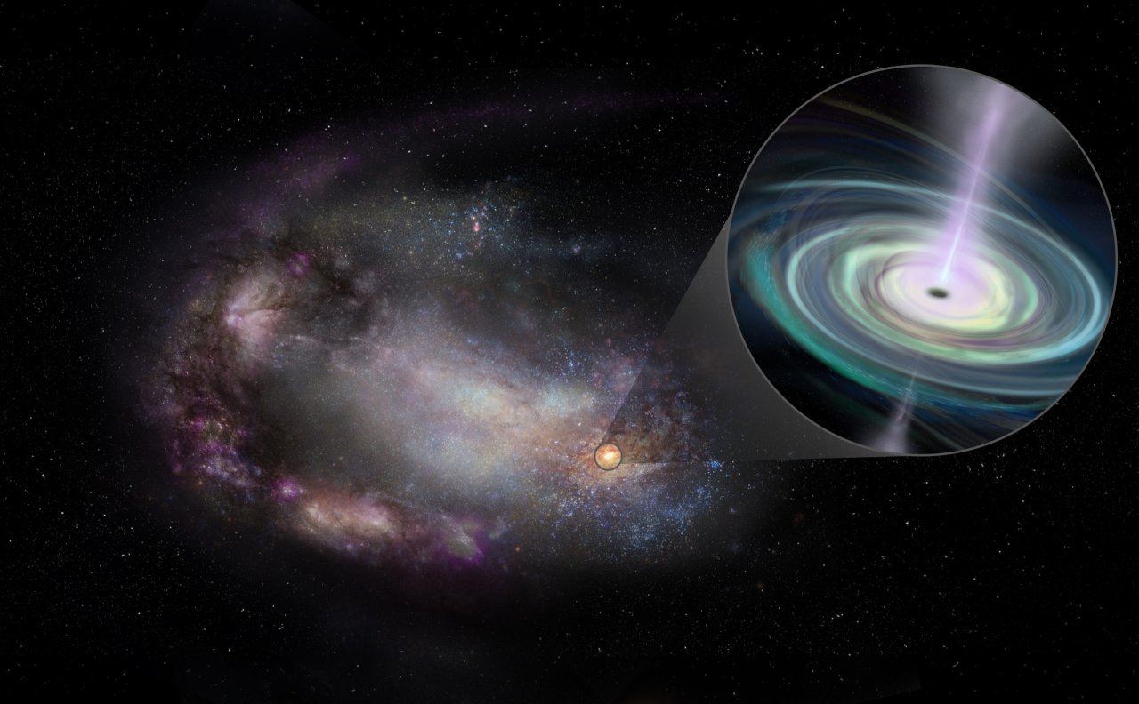 Bei der Verschmelzung von Galaxien könnten die Schwarzen Löcher nach außen gedriftet sein.